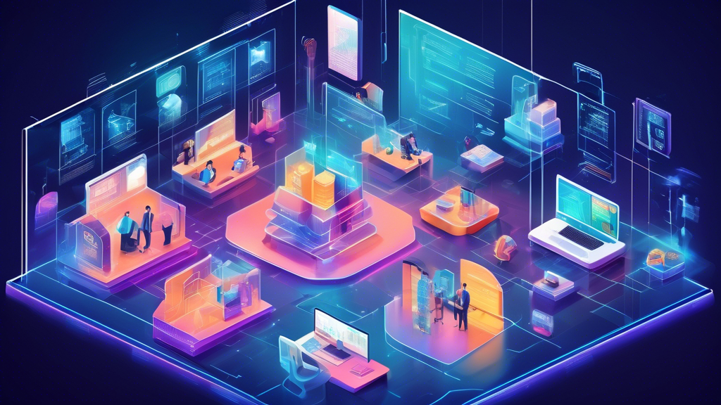**Prompt for DALL-E:**

Create an image showcasing a diverse range of fintech companies using blockchain technology. Illustrate a blend of startup environments and established tech company offices. Highlight elements symbolizing enhanced security, transparency, and customer trust, such as shield icons, transparent digital ledgers, and satisfied user interactions. Include a background of modern, sleek architecture with futuristic digital interfaces displaying blockchain networks.