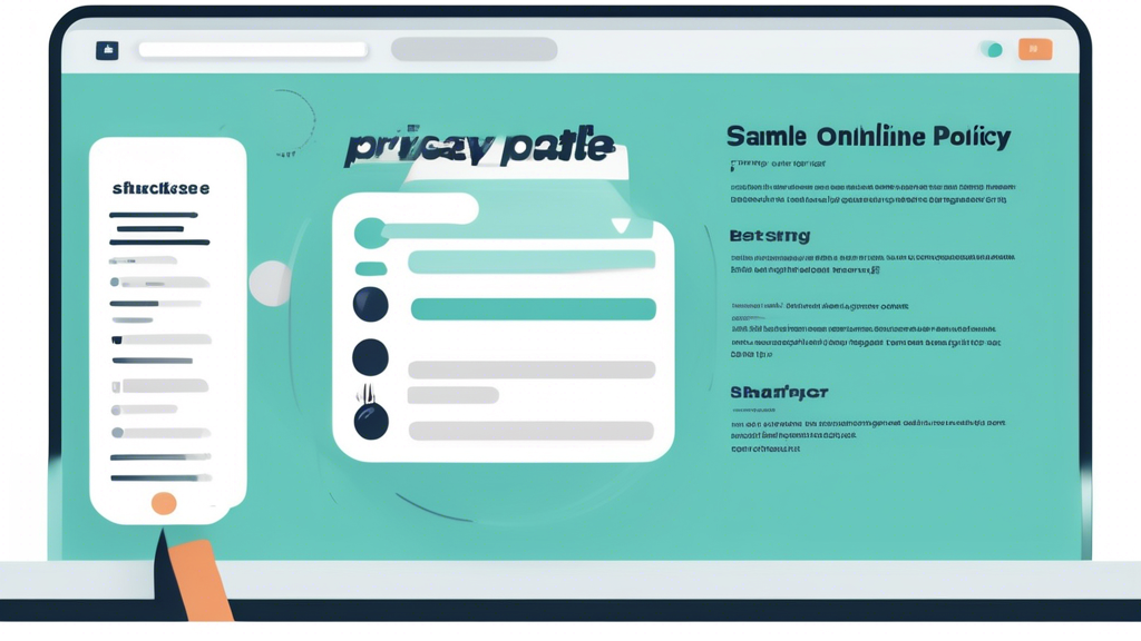 DALL-E Prompt: 

Create an image showcasing the key components of a sample online privacy policy. The visual should include various sections such as 