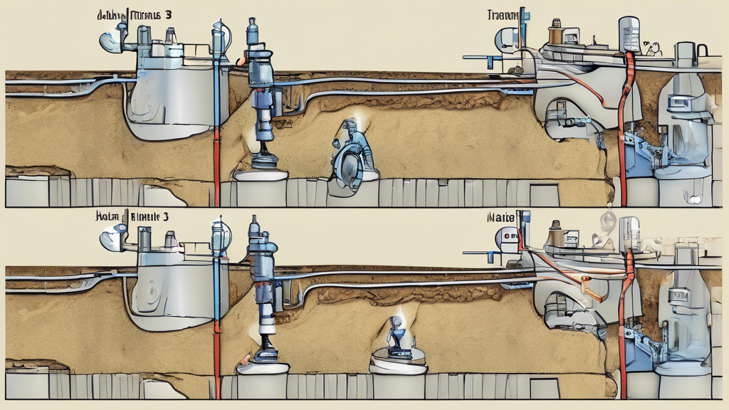 DALL-E prompt for an image related to outline point #3:

A split-screen illustration showing two advanced sewer plumbing techniques: on the left, a cross-section of trenchless sewer repair with a new pipe being inserted into an existing underground pipe, and on the right, a plumber operating a high-tech video camera inspection system to diagnose pipe issues, all set against a backdrop of a modern cityscape.