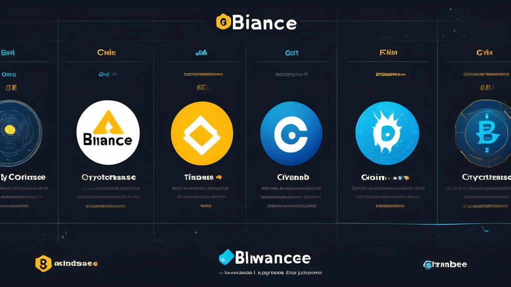 An illustrative and detailed side-by-side comparison chart featuring the logos and user interfaces of three popular cryptocurrency trading applications: Binance, Coinbase, and Kraken. Each section highlights key features and tools unique to each app, illustrating their advantages and disadvantages. The chart should include a clear differentiation in terms of user-friendliness, variety of available cryptocurrencies, transaction fees, security measures, and advanced trading tools. The background should be modern and sleek, reflecting the high-tech nature of crypto trading, with subtle cryptocurrency symbols integrated into the design.