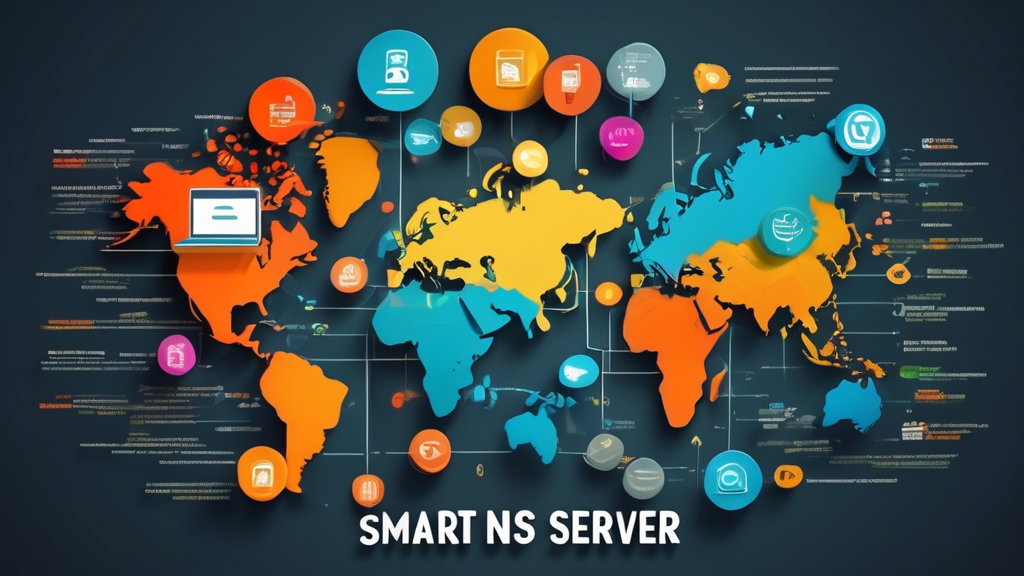 Create an infographic-style image featuring a comprehensive list of the best smart DNS proxy servers. Each DNS proxy server should be represented with clear, visually appealing icons or logos, accompanied by a brief description highlighting key features such as price, functionality, and customer support. Include a comparative table or chart for a quick overview. Friendly, professional aesthetic with a tech-savvy feel.