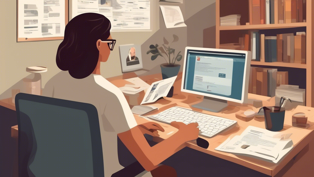 Prompt for DALL-E:

Create an image that depicts a person sitting at a computer, using various online research tools to find the best injury lawyers in their area. The scene should include a search engine on the screen, open tabs with legal directories, and a social media feed displaying reviews and forums. Beside the person, there should be books and pamphlets from local bar associations and community groups, symbolizing the blend of online and offline research methods.