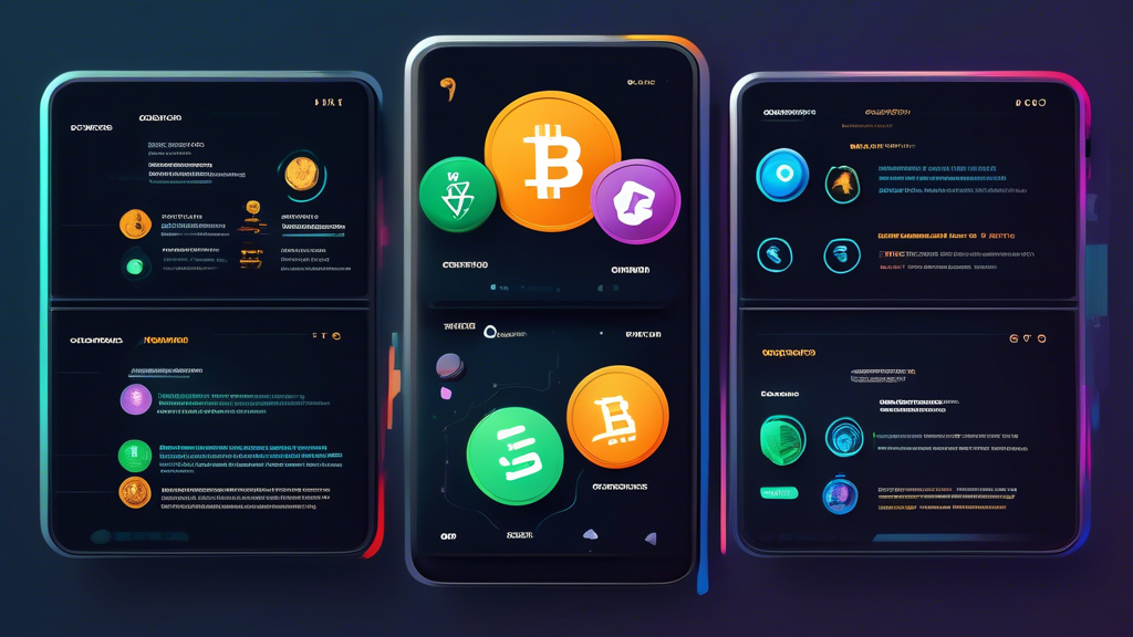 Create an infographic-style image that visually compares the top 5 crypto trading apps in 2023. Include a table with columns for 