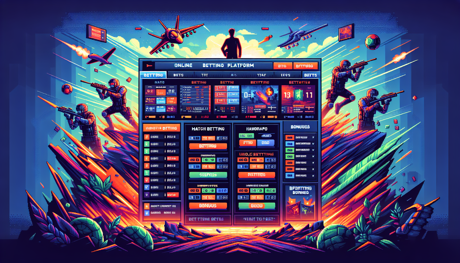 A dynamic, visually appealing interface of the GGBet platform tailored specifically for CSGO enthusiasts, showcasing diverse betting options such as match betting, handicap betting, and special bets. The image should also highlight promotions and bonuses with engaging banners and pop-ups, all set against the backdrop of intense CSGO action scenes, reflecting the engaging and user-friendly experience GGBet offers.