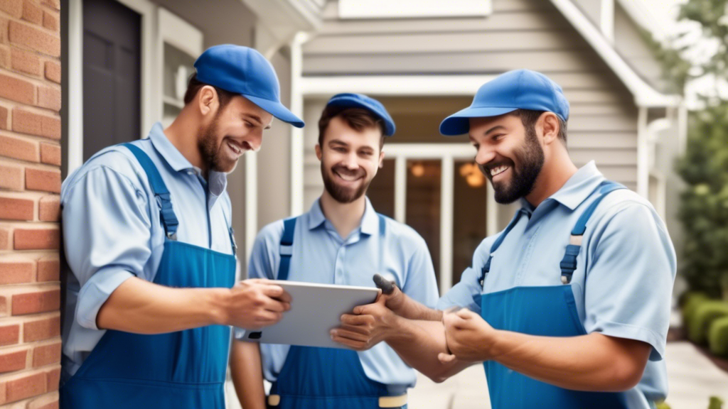 DALL-E prompt for an image related to outline point #3:

A split-screen image showing two professional plumbers in uniform. On the left side, a plumber is shaking hands with a homeowner in front of a house, symbolizing trust and agreement. On the right side, the same plumber is showing the homeowner a tablet with customer reviews and license information. In the background, a van with Local Sewer Repair written on it is visible, emphasizing the local service aspect.