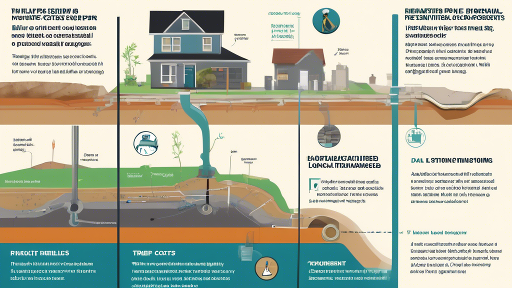 DALL-E prompt for an image related to outline point #2:

Infographic showing factors affecting trenchless sewer repair costs, including pipe length, damage extent, accessibility, and local costs, with illustrated icons and a home cross-section in the background