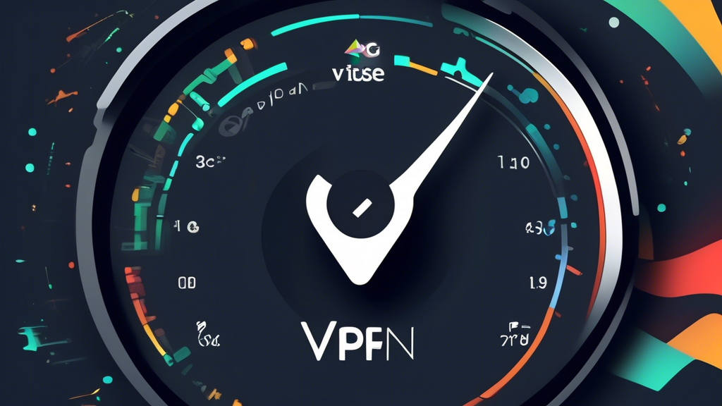 Create an image showing a dynamic blend of a speedometer, symbolizing high-speed internet, alongside the Google Chrome logo integrated with an easy-to-use VPN extension interface. The background should include icons representing streaming, browsing, and connectivity to signify speed and stability of connection. Use a clean, modern style with a focus on seamless integration into the Chrome browser.