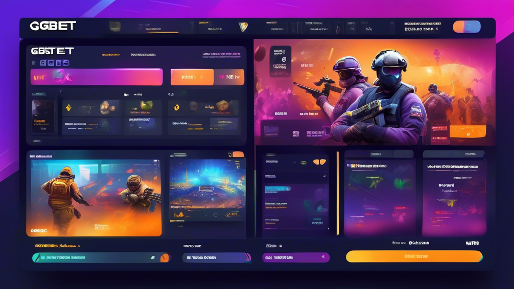 Create an image of a vibrant, digital landscape featuring a CSGO-themed betting interface on GGbet. In the background, there are competitive CSGO matches being played on large screens. The foreground showcases advanced betting strategies being utilized on a sleek GGbet platform, highlighting promotions, bonuses, and community insights with graphical elements such as charts, bonus icons, and chat bubbles from community members. The overall atmosphere should be dynamic and engaging, capturing the excitement of maximizing the CSGO betting experience on GGbet.