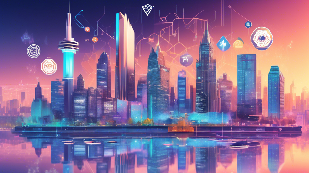 Prompt for DALL-E:

An intricate digital illustration showing a side-by-side comparison of the top Canadian cryptocurrency exchange platforms in 2023. Each platform is visually represented with its logo, user interface, and key features such as fees, security measures, and user ratings. The background should depict a modern, futuristic Canadian city skyline with subtle elements hinting at cryptocurrency, like blockchain symbols and digital coins, integrated into the architecture.