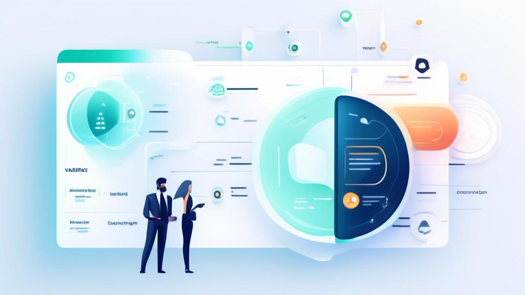 Create an image of a sleek, futuristic digital interface showing different virtual privacy card options being compared side-by-side. The interface should include factors like fees, issuer reputation, and integration with services. Surround the interface with icons representing security, privacy, and financial management. The overall ambiance should feel modern, secure, and user-friendly, reflecting the process of choosing the best virtual privacy card.