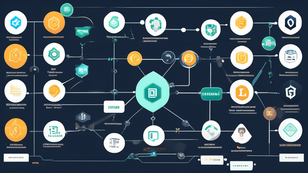 Create a DALL-E image based on the following prompt:

An infographic style image showing a flowchart on how to choose the best cryptocurrency exchange platform. The chart includes criteria like security, fees, types of cryptocurrencies offered, and customer support. The background features subtle icons representing cryptocurrencies, and keywords like 