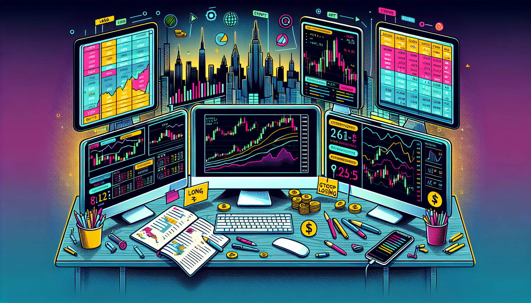 **DALL-E Prompt:**

Create an image depicting successful crypto futures trading strategies in the US. Show a trader