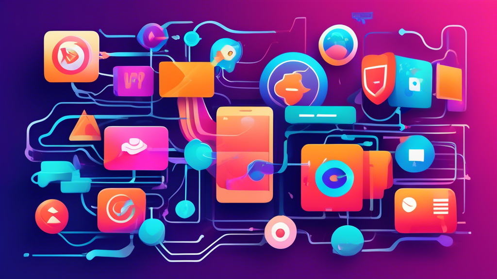 A vibrant illustration depicting various methods to access an unblocked browser without downloads. The image features simplified icons of online proxy services, public Wi-Fi networks, VPNs, and browser extensions. Each method is represented with a stylish, modern design, interconnected with flowing lines or arrows to show the relationship between them. The background is subtle but tech-themed, complementing the main elements and emphasizing the ease and accessibility of these solutions.