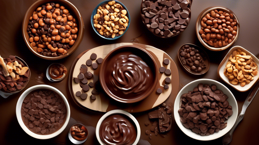 A visual guide demonstrating the innovative use of chocolate chips in savory dishes, including a glossy chocolate-infused barbecue sauce drizzled over grilled meats, and a wholesome bowl of spicy trail mix speckled with dark chocolate chips, accompanied by tips for storing and handling chocolate chips to maintain freshness.