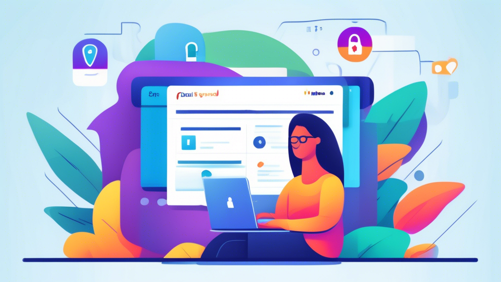 Create an image showing various practical steps for safeguarding personal information online. Illustration should include elements like a person setting a strong password, enabling two-factor authentication on a smartphone, and using a laptop with secure browsing habits (HTTPS icon, private browsing mode, VPN connections). The scene should convey a sense of digital security and proactive online behavior.
