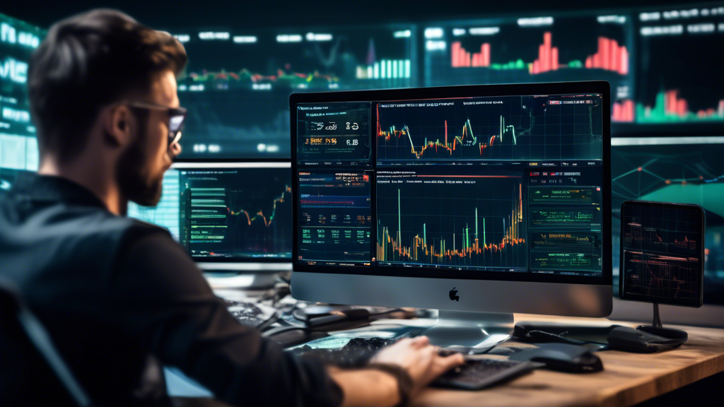 Create an image that captures an individual engaging in cryptocurrency trading on M1 Finance. Show a computer screen displaying M1 Finance