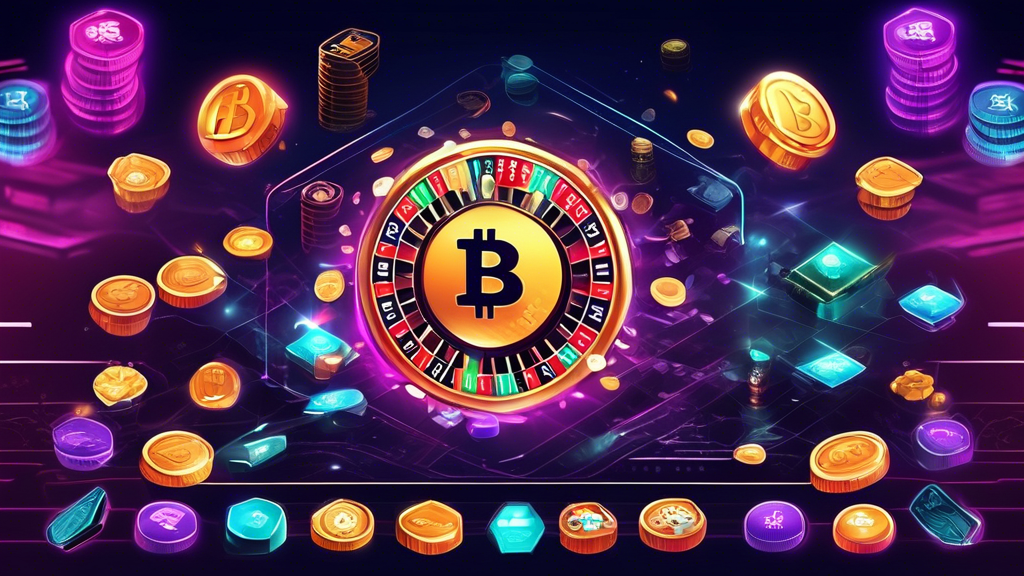 Create an image that illustrates the evolution and growth of the crypto casino market. Showcase a timeline starting from the early days of online crypto casinos to the present day. Include statistical data visuals such as charts or graphs reflecting the increasing number of new online crypto casinos over time. Highlight key technological advancements and changing user behaviors that contributed to the market growth. Use vibrant colors and modern design elements to signify the dynamic and fast-paced nature of the industry. Add elements like blockchain symbols, cryptocurrency coins, and digital casino icons to emphasize the theme of new online crypto casinos.