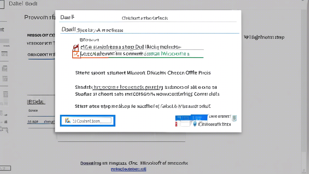 Prompt for DALL-E:

Create an image that illustrates a student successfully obtaining the Microsoft Office Student Discount. Show a step-by-step process including a computer screen with the Microsoft website, required documents for verification such as a student ID, and the final step of accessing discounted Microsoft Office products. Include icons or checkmarks to highlight each step, and ensure the setting is relatable to students (e.g., a student desk with a laptop and textbooks).