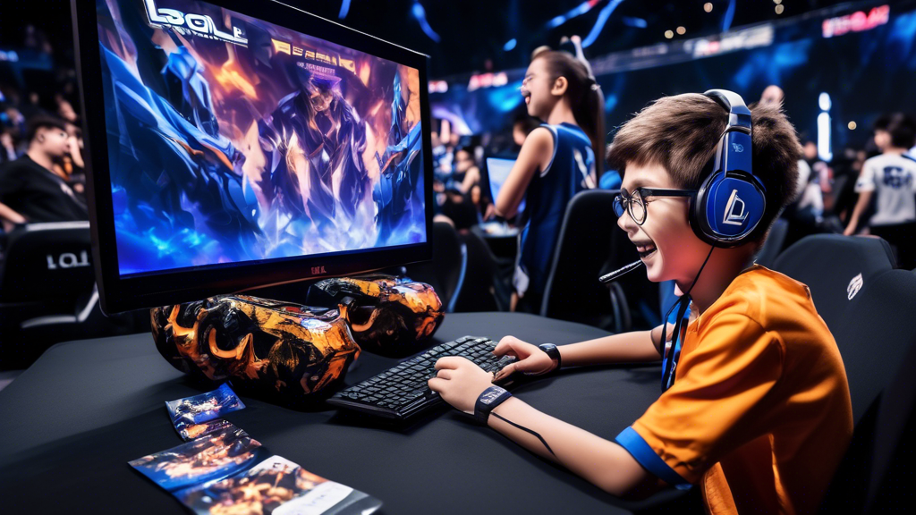 Prompt for DALL-E:

Create an image of a young gamer enthusiastically preparing for the LoL Worlds Finals. Show them surrounded by official LoL merchandise, planning their schedule on a laptop with a detailed event itinerary on the screen. Include posters of legendary matches on the wall and a smartphone displaying a LoL community forum or social media feed. Capture a sense of excitement and anticipation as they get ready for both the online streams and potential live events, with an emphasis on the vibrant and immersive fan experience.