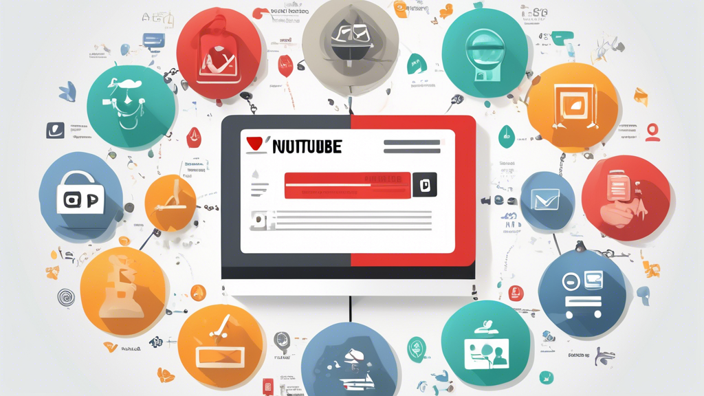 Create an image that visually represents the benefits and risks of using YouTube unblocked websites. The image should feature a balanced scale, with one side labeled Benefits showing icons for content access, education, and user experience, and the other side labeled Risks displaying icons for security threats, privacy concerns, and policy violations. Additionally, include smaller icons or symbols to signify tips for safe browsing, such as a shield for antivirus protection and a checkmark for reputable services. The background should subtly hint at YouTube with its distinctive play button logo.