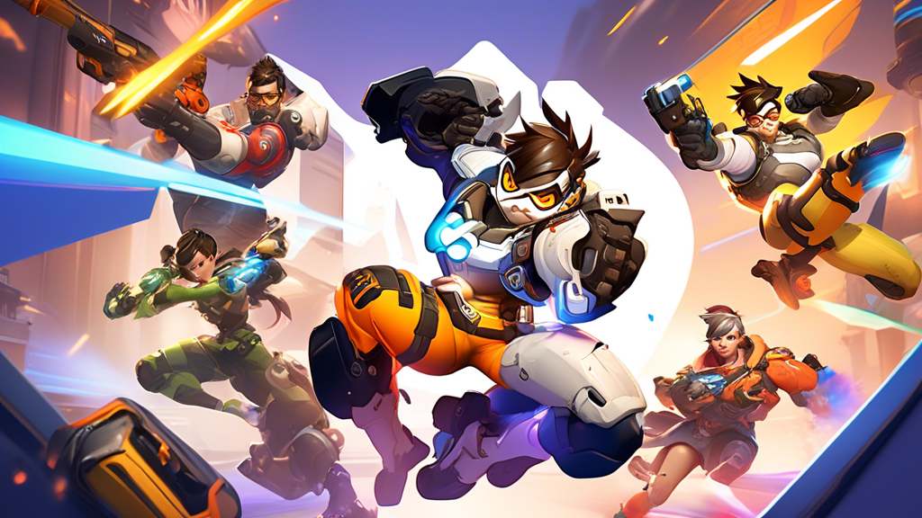 Create an action-packed scene from a recent Overwatch tournament, highlighting key moments of intense gameplay. Capture standout matches with heroes in dynamic poses, showcasing top strategies and plays from leading teams. Include vivid colors and dramatic lighting to reflect the excitement and energy of the audience, with a focus on heroic moments and unexpected upsets that captivated the viewers.