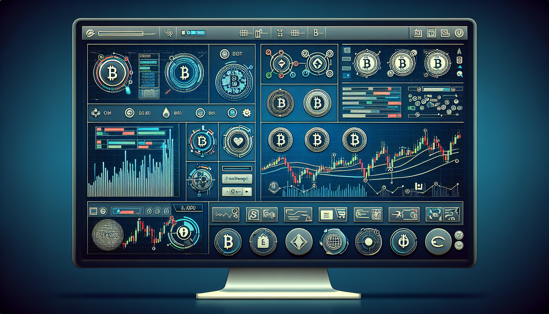 A dynamic interface of the MEXC Global Exchange platform on a high-resolution computer screen, showcasing various cryptocurrency trading pairs, advanced trading tools like charts and analytics, and a seamless user interface. In the background, you can see different icons representing various payment methods for easy deposit and withdrawal of funds. The scene captures a user-friendly and professional trading environment, appealing to both beginner and experienced traders.