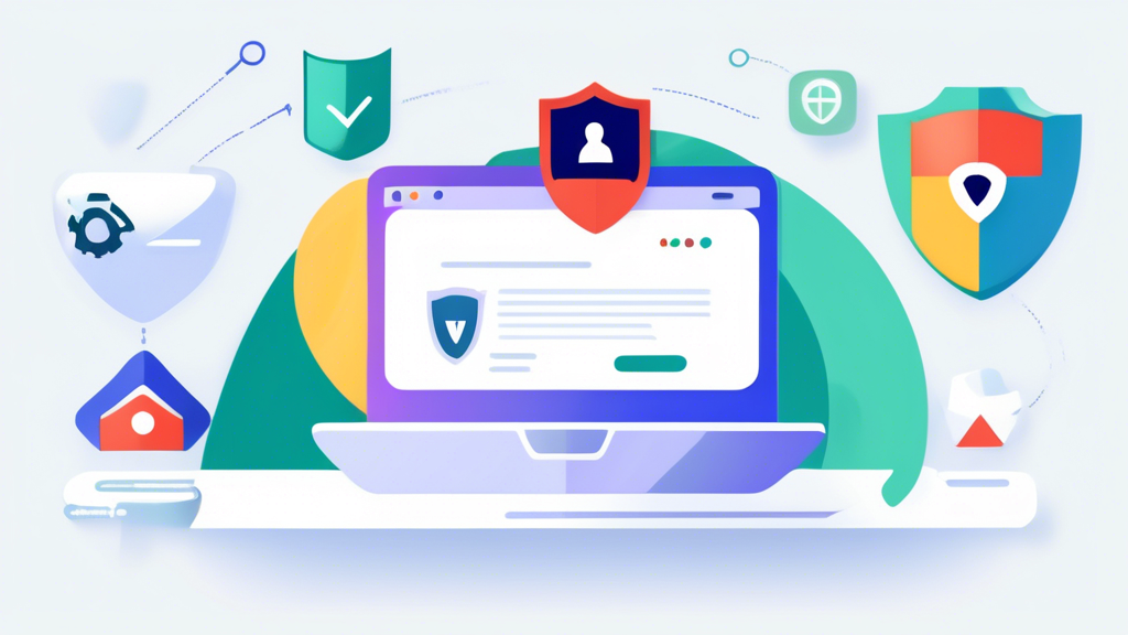Create an image that shows a person using a laptop to unblock a website on Chrome, highlighted by a shield icon with a checkmark to represent online safety. Surrounding elements should include icons of VPN services, proxy servers, and security tools, symbolizing different methods and tools for maintaining safety while unblocking websites. Include visual cues of Chrome browser tabs and settings for context.