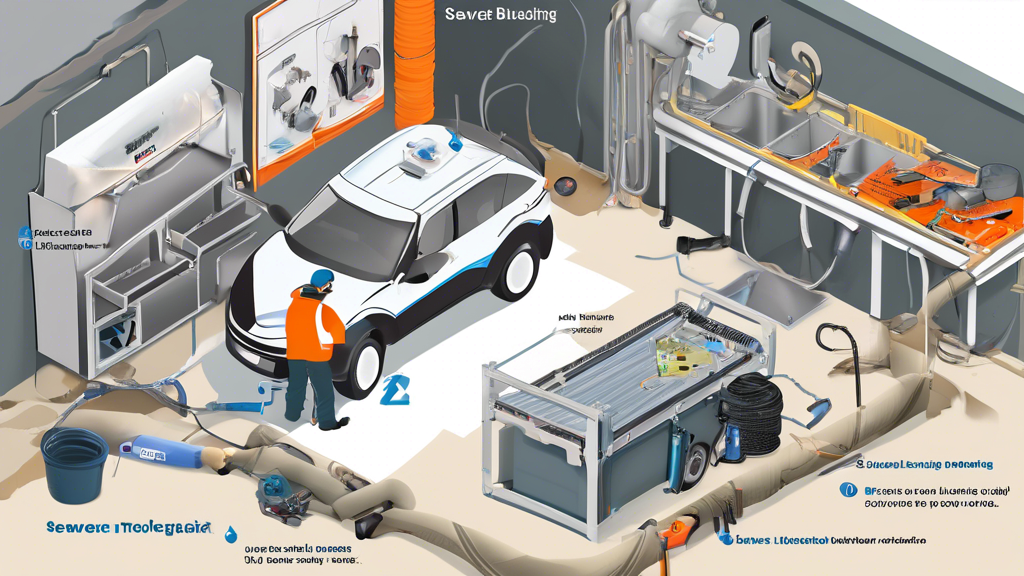 Create an image showing a detailed step-by-step guide to sewer camera troubleshooting and repair. Include illustrations of the initial diagnostic procedures, common problem areas being fixed, and the essential tools and equipment needed for the job. The setting should be a well-organized workshop with various types of sewer cameras, repair tools neatly arranged, and a technician actively working on a damaged sewer camera. The image should convey a sense of technical precision and expertise in sewer camera repair.