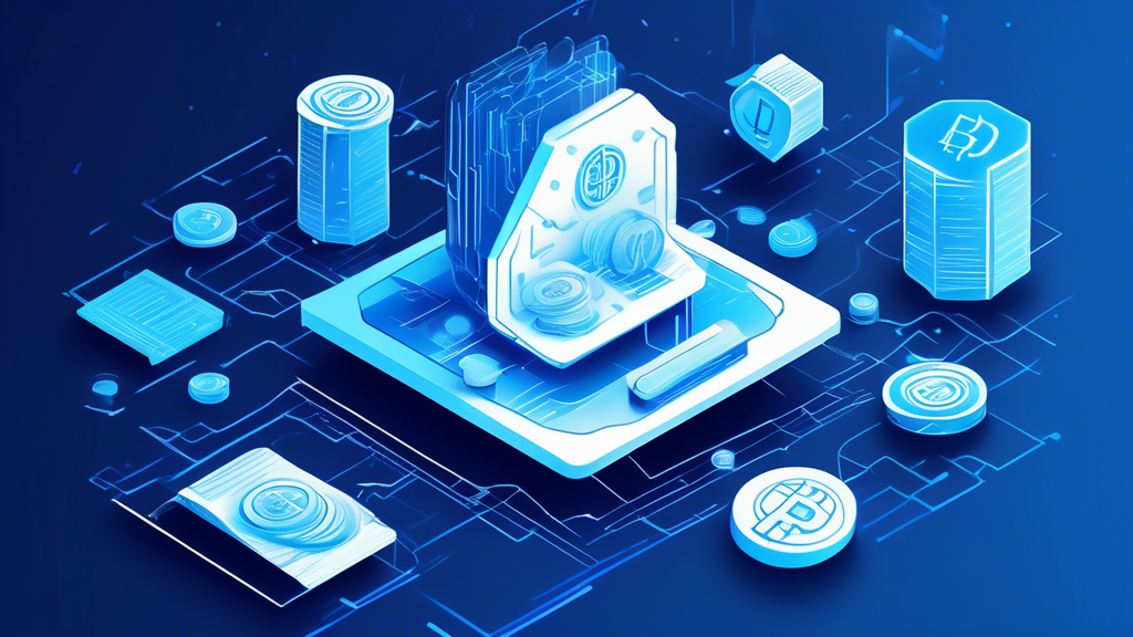 Create an image that depicts the transformation of financial systems through cryptocurrency: show a traditional bank being digitally disrupted with elements of blockchain technology and decentralized finance (DeFi). Include visual representations of cryptocurrencies like Bitcoin and Ethereum, working seamlessly to enhance transaction efficiency and reduce costs in the background.
