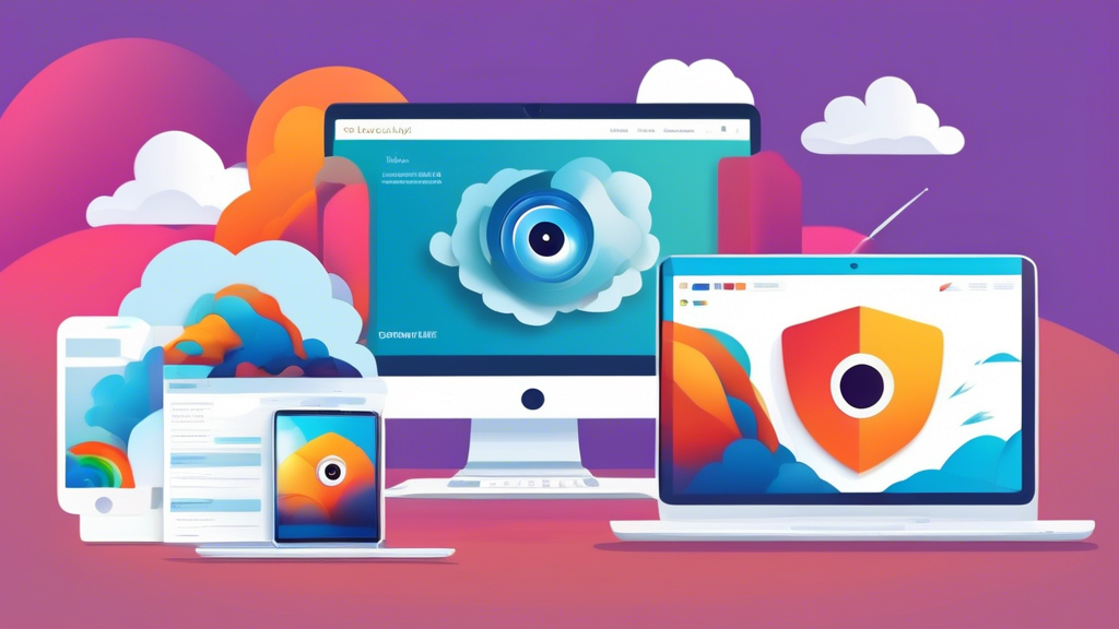 Create an eye-catching image that showcases a variety of popular unblocked browsers displayed on different devices (laptops, tablets, smartphones). Place a checklist next to each browser detailing key criteria such as performance, security, and user experience. Add a subtle background suggesting unrestricted internet access, like an open road or endless clouds. Emphasize safety and freedom in the design, potentially incorporating icons like shields and open padlocks. Keywords: Unblocked Browser Options, Internet Access, Performance, Security, User Experience.