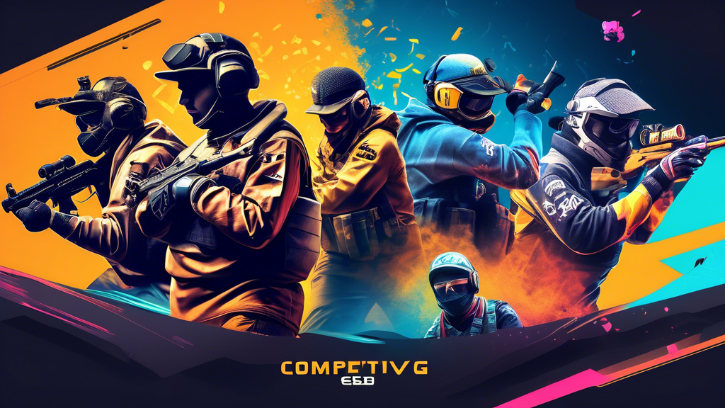 Create an image showing a dynamic and vibrant collage representing the evolution of competitive gaming in CS: GO. Include historical moments with grainy, nostalgic visuals of early tournaments, contrasted with high-definition, modern scenes of recent major events. Showcase various team strategies through diagram overlays and highlight rising star players in action, demonstrating how young talent is reshaping gameplay with innovative techniques. Incorporate digital elements and graphics to give the image a tech-savvy, futuristic feel, encapsulating the transformation of CS: GO esports over the years.