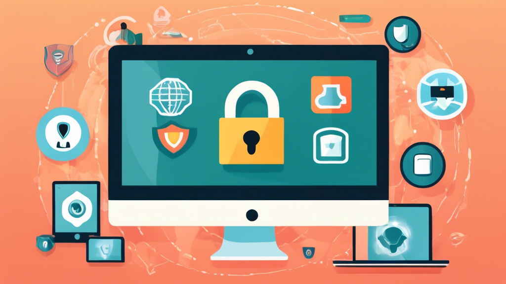 Create an image that depicts a step-by-step guide for downloading and installing a free unblocked browser. The illustration should show a computer screen with clear, easy-to-follow steps, alongside icons representing security measures such as a shield, padlock, and warning signs to avoid malware and phishing attacks. The background should be modern and tech-savvy, reflecting a secure and private browsing experience.