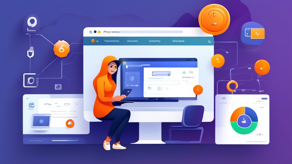 Create an image showcasing the key features and benefits of Avast Online Security & Privacy for Chrome. Illustrate advanced security measures like phishing site detection, real-time protection against malicious websites, privacy enhancements including ad and tracker blocking, and VPN integration for anonymous browsing. The image should also visually represent a user-friendly interface with easy navigation and customization options. Include a Chrome browser window with Avast extensions and security features prominently highlighted.