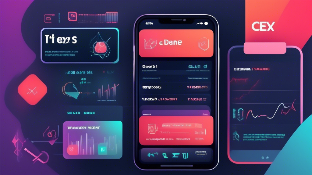 Create a DALL-E prompt for point #3:

Generate an image depicting the various tabs and elements in the CEX.IO app that help users optimize their trading strategies, manage risk, ensure security, and seek support. The scene should illustrate a smartphone screen with the CEX.IO app open, showcasing sections like trading analysis tools, stop-loss settings, security options, and a help/support tab. Include a finger interacting with the screen, emphasizing the user-friendly experience.