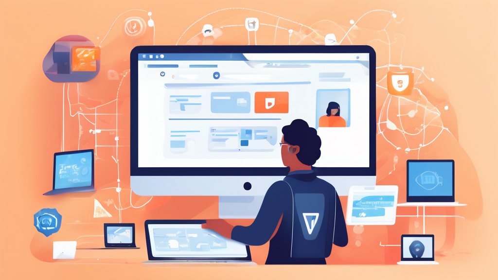 Digital illustration showcasing a variety of free website unblockers including VPNs, proxy servers, and browser extensions, highlighted on a sleek, modern computer screen with tabs displaying features, pros, and cons. The background shows a person enjoying smooth and secure browsing, with icons representing different scenarios such as streaming, social media, and academic research, emphasizing the versatility and ease of use of these tools.