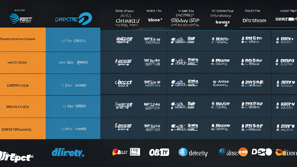 Generate an image that shows a detailed comparison chart of various DIRECTV Stream packages. The chart should include a list of the packages with their respective channels, content offerings, and monthly costs. Use a clear, organized layout with visually distinct colors to differentiate each package for easy comparison. The background should be a modern and clean design, possibly incorporating devices like a smart TV, tablet, and smartphone to emphasize the streaming aspect.