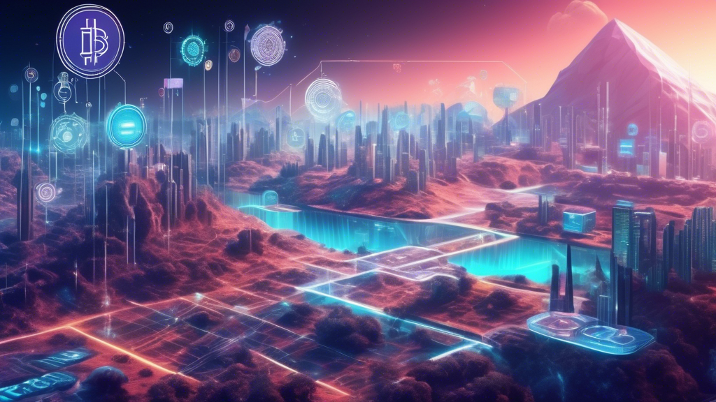 **DALL-E Prompt:** Create a futuristic digital landscape depicting the evolution of crypto platforms beyond 2023. Include elements such as innovative technology interfaces, dynamic digital currencies, global regulatory symbols, and visual representations of user adoption trends. The scene should incorporate abstract representations of emerging technologies like blockchain, artificial intelligence, and decentralized finance, blending them into a harmonious and advanced marketplace environment.