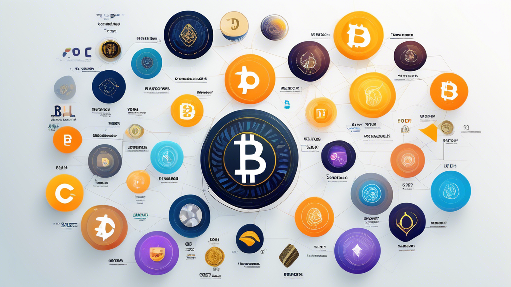 Create a visually engaging and dynamic infographic that showcases a detailed analysis of the top 10 cryptocurrencies for 2022. Highlight each cryptocurrency with its logo, a brief description, and a key feature for each one. Include:
- Bitcoin (BTC) as the pioneer and market leader
- Ethereum (ETH) as the king of smart contracts
- Binance Coin (BNB) as the utility token of the largest crypto exchange
- Solana (SOL) as the high-performance blockchain
- Cardano (ADA) as the eco-friendly blockchain solution
- XRP (Ripple) as fast and cost-effective digital payments
- Polkadot (DOT) as the multi-chain network
- Dogecoin (DOGE) as the meme coin turned serious investment
- Avalanche (AVAX) as the platform for decentralized apps
- Terra (LUNA) as the stablecoin-centric ecosystem

The layout should be clean and modern with vibrant colors that distinguish each cryptocurrency.