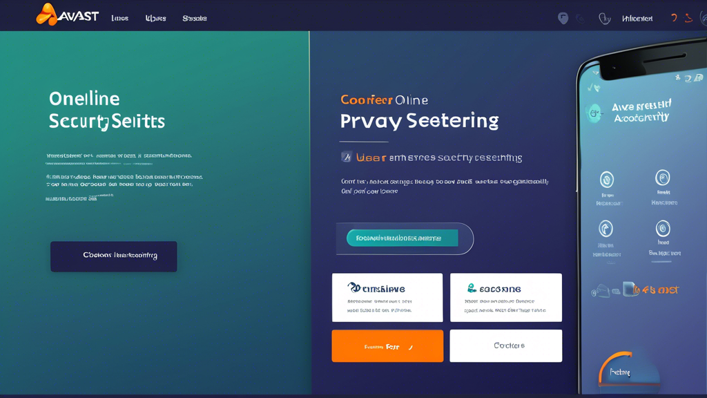 Create an image of a user-friendly interface of Avast Online Security, showcasing a step-by-step guide to configuring privacy settings. The scene should include visual highlights of customizable privacy options and tips for maintaining updated and secure software, with a focus on an intuitive and accessible user experience.