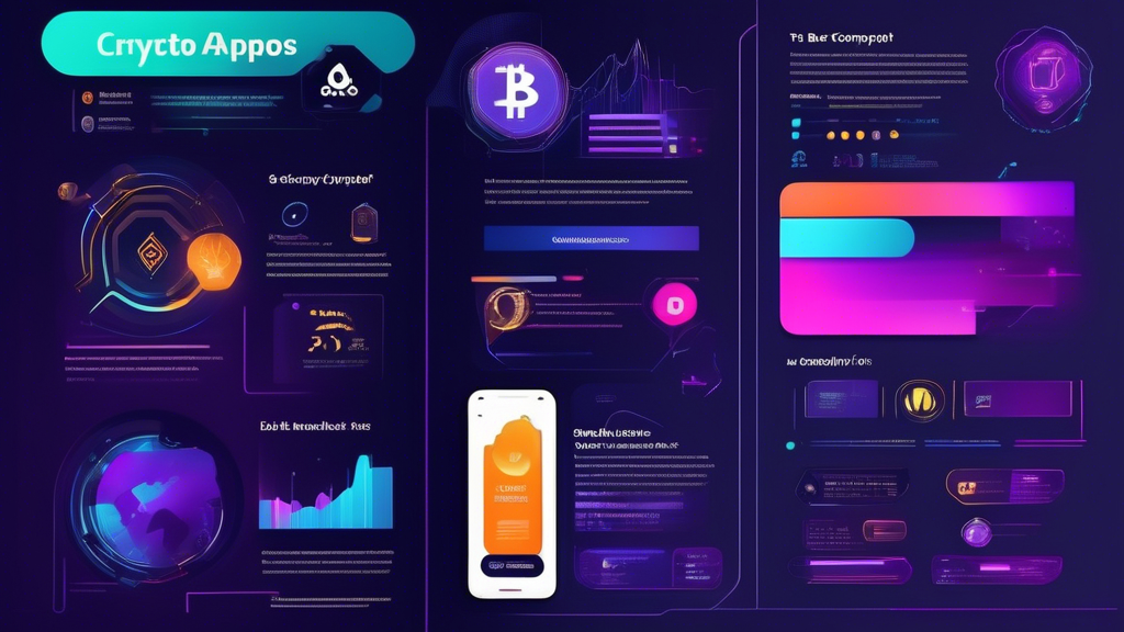 **DALL-E Prompt**: Create an informative and visually appealing infographic that showcases the top 5 best crypto apps for 2023. Include sections for each app, highlighting key features such as user experience, unique tools, and security measures. Use vibrant colors and modern design elements to represent the digital nature of cryptocurrency. Include icons or illustrations representing cryptocurrencies, mobile devices, and security symbols. The overall layout should be easy to read and engaging, making it clear which apps are the best choices for crypto trading and management.