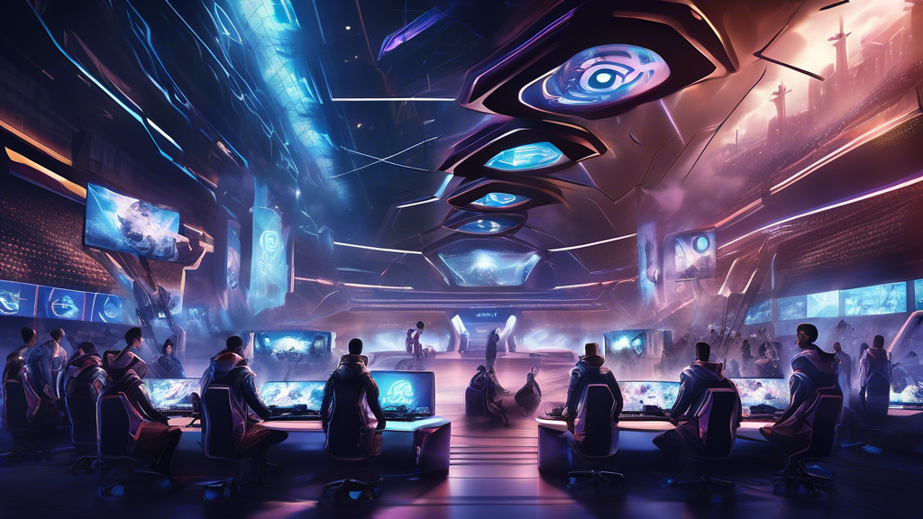DALL-E prompt: Create an image showcasing the future vision of the esports organization Entropiq. The scene should depict futuristic and innovative gaming strategies, upcoming tournaments, and potential growth in the competitive gaming world. Include elements that represent sponsors, partnerships, and community engagement, highlighting the thriving and dynamic environment Entropiq aims to achieve.