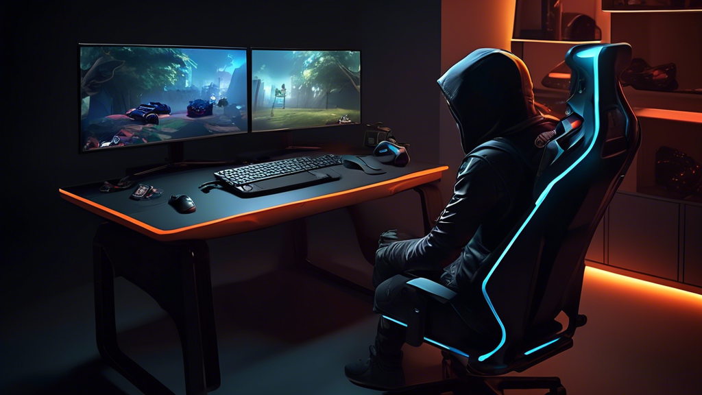 Create an image showcasing the advantages of Shadow PC for gamers. Include elements that highlight flexibility and mobility, such as a gamer playing on a laptop in various locations like a cafe, a park, and at home. Show the gamer using the same device without the need for expensive hardware, and illustrate automatic upgrades and maintenance. Emphasize the ease and convenience offered by Shadow PC in a modern, dynamic setting.