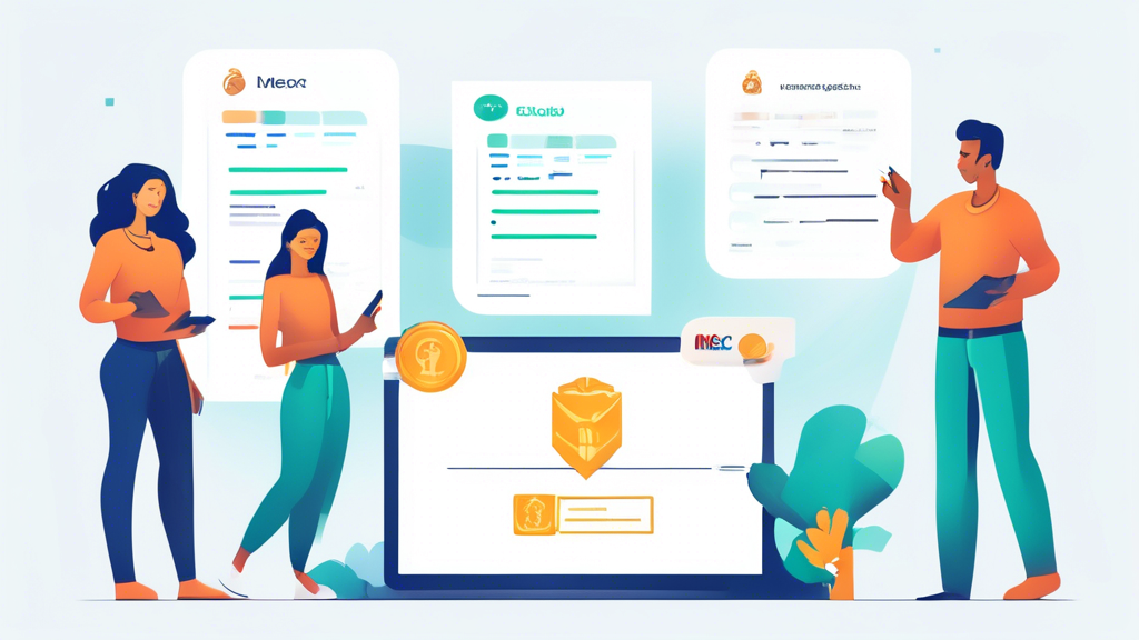 Create an image that visually demonstrates a step-by-step guide to getting started on Mexc Global Exchange. The image should include clear illustrations of the following steps:
1. Signing up and verifying your account – depict a user registering on the platform with a focus on entering details and identity verification.
2. Depositing and withdrawing funds – show the process of transferring funds into the exchange, including a digital wallet and crypto icons.
3. Initial trading activity – illustrate a user making their first trade on the exchange, with graphs, trading pairs, and an intuitive interface.

Include branding elements of Mexc Global Exchange, such as their logo and color scheme.