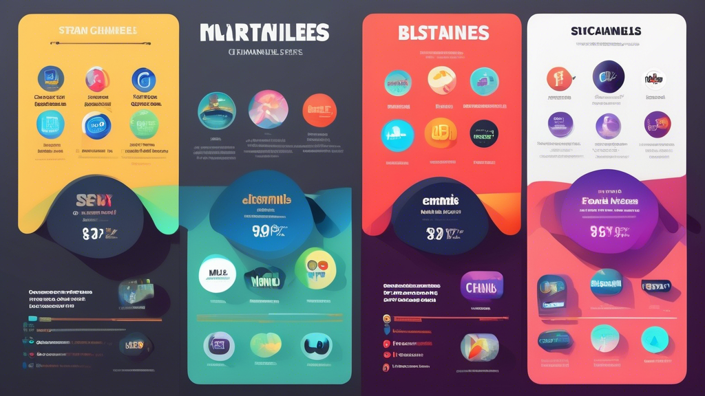 Create a detailed infographic comparing popular streaming services that offer local channels. Highlight key aspects such as prices, available local channels, and additional features. Include pros and cons, and clearly mark which service stands out as the cheapest option with local channels. Include logos and color schemes of different streaming platforms for easy identification and a professional look.