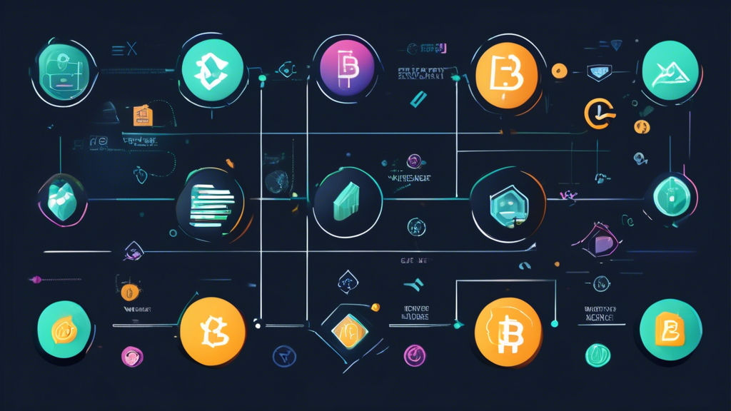 Create an image titled Benefits and Risks of Investing in WhiteBit Exchange. The illustration should be divided into two sections. On one side, depict the benefits of using WhiteBit Exchange: show symbols of low fees (coins with down arrows), a diverse range of cryptocurrencies (various crypto icons), and security (shield icon). On the other side, illustrate the potential risks: show warning signs, volatile graphs, and a figure managing risks. At the bottom, include a section with security tips, featuring icons like a padlock, a fingerprint, and a two-factor authentication symbol. Use a clean, modern design with a focus on clarity and informativity. Keywords: whitebit exchange, benefits, risks, security tips.