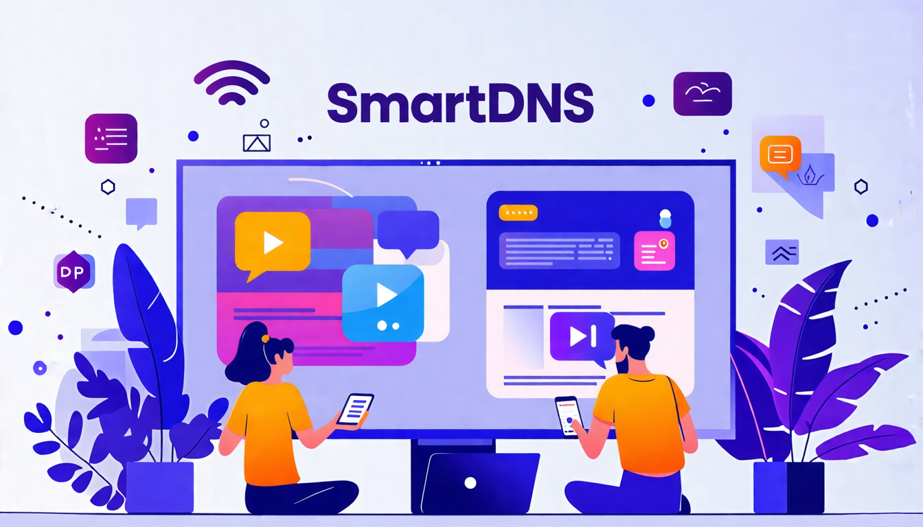 A DALL-E prompt for an image that relates to outline point #3 could be:

Create an image depicting the advantages and common use cases of SmartDNS. Illustrate people happily streaming content from different parts of the world on various devices like TVs, laptops, and smartphones. Show icons representing geo-restriction bypassing, increased internet speed, and low latency. Include contrasting symbols for traditional VPNs, emphasizing the pros of SmartDNS over VPN.