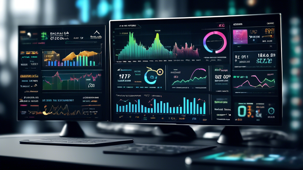 An intricate digital dashboard displaying charts and statistics for top 10 forex signal providers, with highlighted features and benefits next to their success rates. The visual should include testimonials from various users and a comparative analysis of costs, set in a high-tech command center environment.
