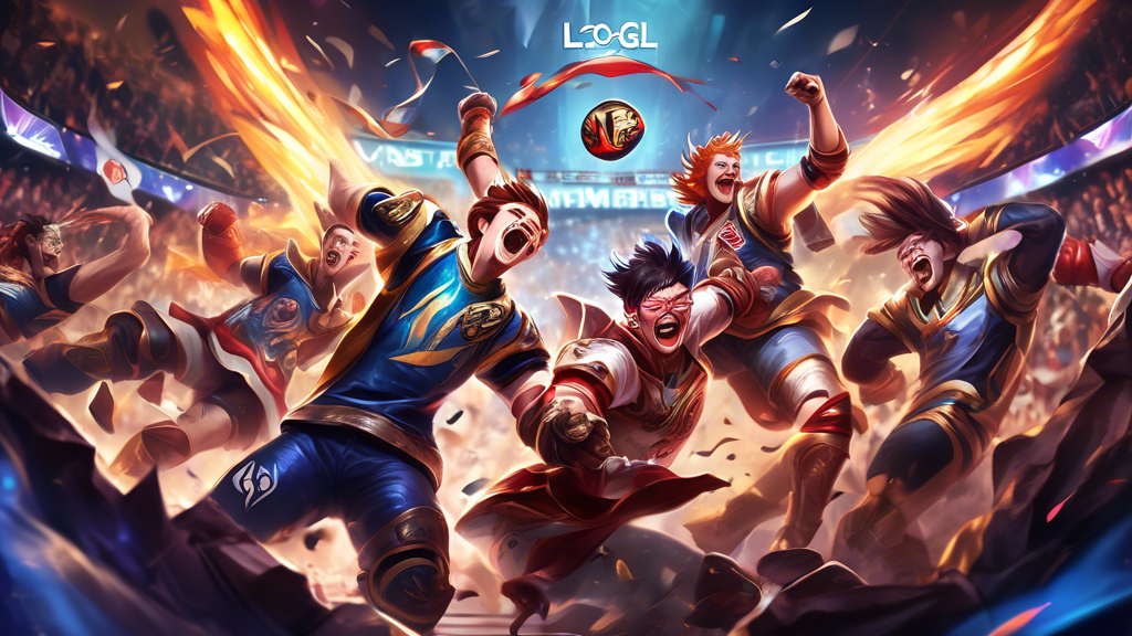 A vividly detailed digital artwork capturing the most unforgettable moments from the LOL World Championship. Showcase legendary plays with dynamic action scenes, iconic matches with intense face-offs between rival teams, and personal stories of triumph. Include players in dramatic poses, showcasing their excitement and determination. The atmosphere should be electrifying and full of energy, reflecting the passion and high stakes of the championship.