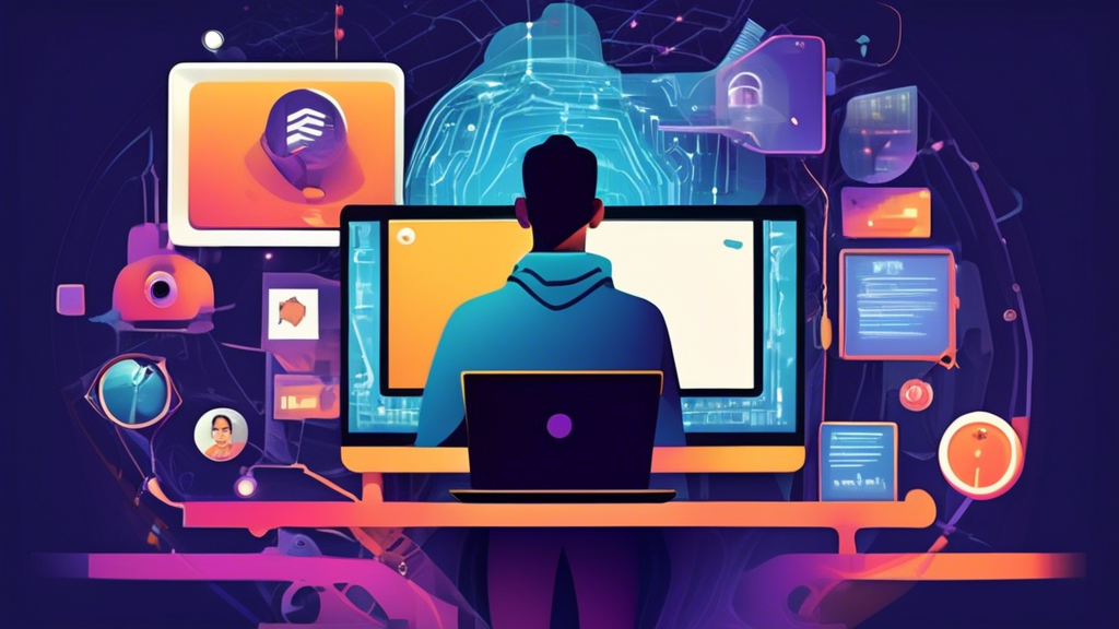 **DALL-E Prompt:** 

Create an image illustrating advanced tools and technologies for enhancing online privacy. The scene should depict a diverse individual using a laptop in a modern, tech-savvy environment. Surrounding the individual, show visual representations of encryption (like a digital lock or encrypted data stream), anti-tracking tools (ad blockers and tracker blockers), privacy-focused search engines (such as the DuckDuckGo logo), and software updates (notifications or software icons). Include educational elements on phishing (exposing warning signs of phishing emails) and reputable security software logos (like Norton or McAfee), emphasizing a sense of security and protection.

Keyword: best way to protect your privacy online.