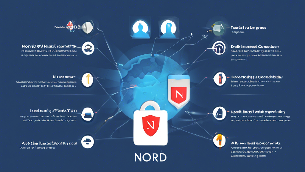 **DALL-E Prompt:**

Create an image showcasing the main features and benefits of using Nord VPN Free. The image should include visual elements representing security and privacy features, such as a shield or lock, encrypted connections, and protection against cyber threats. It should also highlight user-friendliness and compatibility by showing different devices like a smartphone, a tablet, and a laptop. Use icons and symbols to make the theme of digital security clear and appealing.